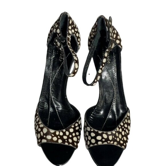Kate Spade New York Womens Size 8 Open-Toe Heels With Animal Print - Picture 2 of 12